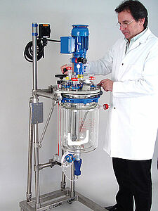 miniPilot glass reactor with 15 litre glass vessel